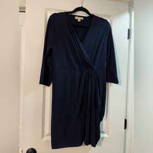 Navy Blue Michael Kors faux wrap dress.  Size XL.